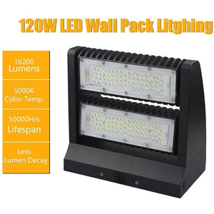 120W LED Wall Pack Rotatable Adjustable Wall Lights 16200lm 5000K LED Wall Pack Lights IP65 UL Listed Commercial Wall Pack Lighting Fixture - Dephen