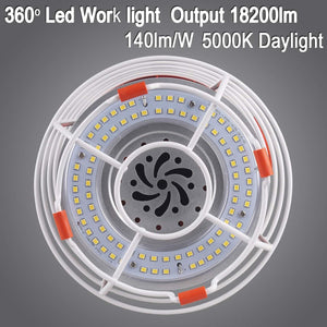 130W LED Temporary Work Light-18200Lumen Construction Lights 5000K LED Work Lights Linkable Construction Temporary Lighting with Outlet & Hook for Outdoor Indoor Temporary Lights - Dephen
