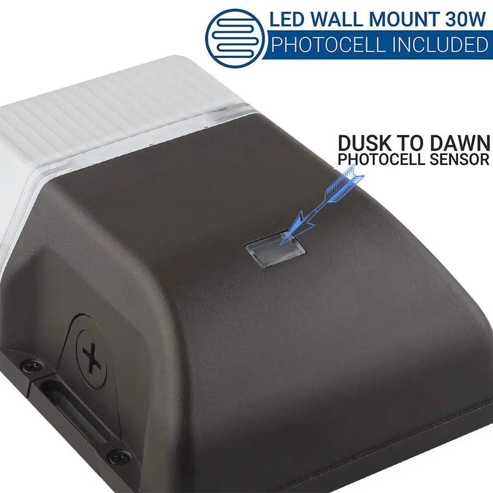 30W LED Wall Pack-Photocell Dusk to Dawn Outdoor Lighting 4050lm 5000K Wall Pack LED 100-277Vac 150W HPS/HID Replacement Commercial Wall Mounted Lighting IP65den Yard Advertising Board and Parking Lot (UL-Listed) - Dephen