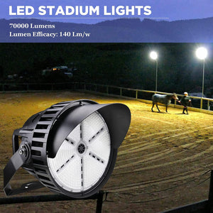 500W LED Sport light，100-277V LED Stadium Light, 5000K 70000LM, 1-10V Dimmable, IP66 Waterproof UL-Listed - Dephen