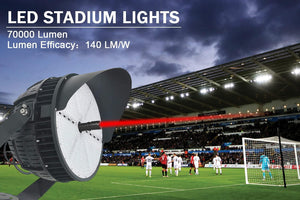 500W Led Stadium Light - 277-480Vac - 70000 Lumens 5000K, 0-10V Dimmable IP65, 30 Degree Beam Angle, UL-Listed - Dephen