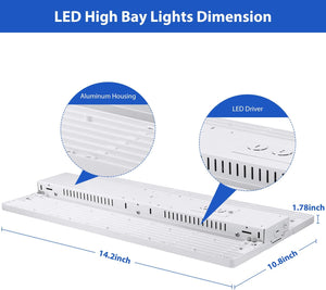 Dephen 155W LED Linear High Bay Light - 23256LM LED Shop Light 155W/130W/110W Wattage Adjustable 4000K/5000K Color Tunable LED Linear Hanging Lights for Supermarkets, Factory UL-Listed Dephen