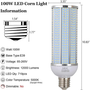 1000W Equivalent LED Corn Light Bulb, Warehouse Factory Workshop Street Backyard New Upgraded - Dephen