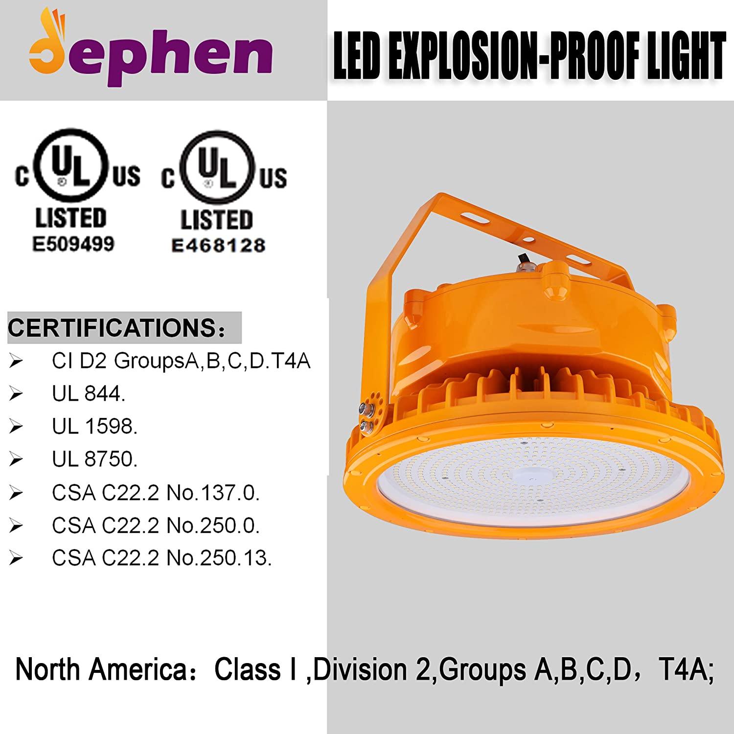 150W LED Explosion Proof Light 24750Lm 5700K UFO High Bay Industrial Lighting - Dephen