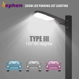300W LED Parking Lot Light - 42000Lm Led Shoebox Pole Lights - Dephen