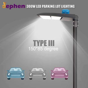 42000Lm LED Parking Lot Lights 300W LED Shoebox Light with Photocell - Dephen