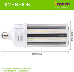 54W LED Corn Light Bulb 8370Lm With E26 Base 5000K - Dephen