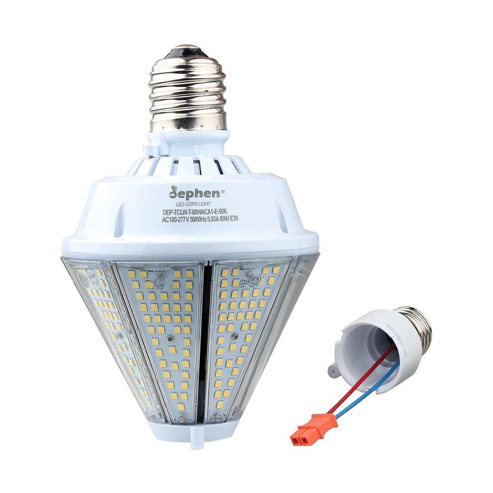 Led Corn Light Bulb with Removable E26 & E39 Base - Dephen