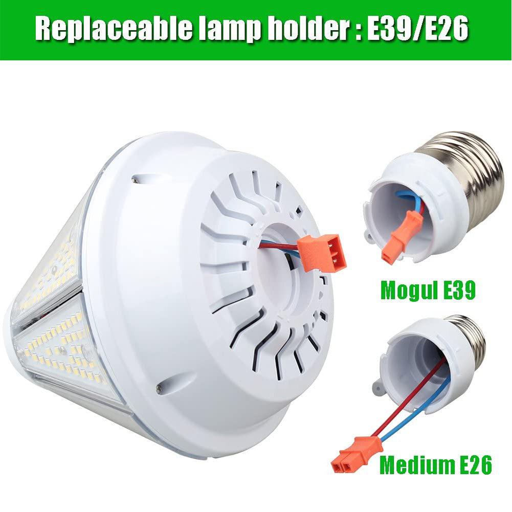 Led Corn Light Bulb with Removable E26 & E39 Base - Dephen