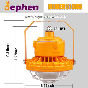 LED Explosion Proof Light, UL 844 Certified Class I Division II High Bay Warehouse Lighting - Dephen
