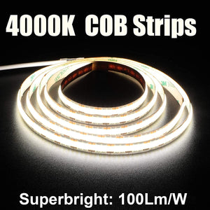 LED Strip Lights USB Powered, 1.5m/4.9ft COB LED Strip Light 1200lm - Dephen