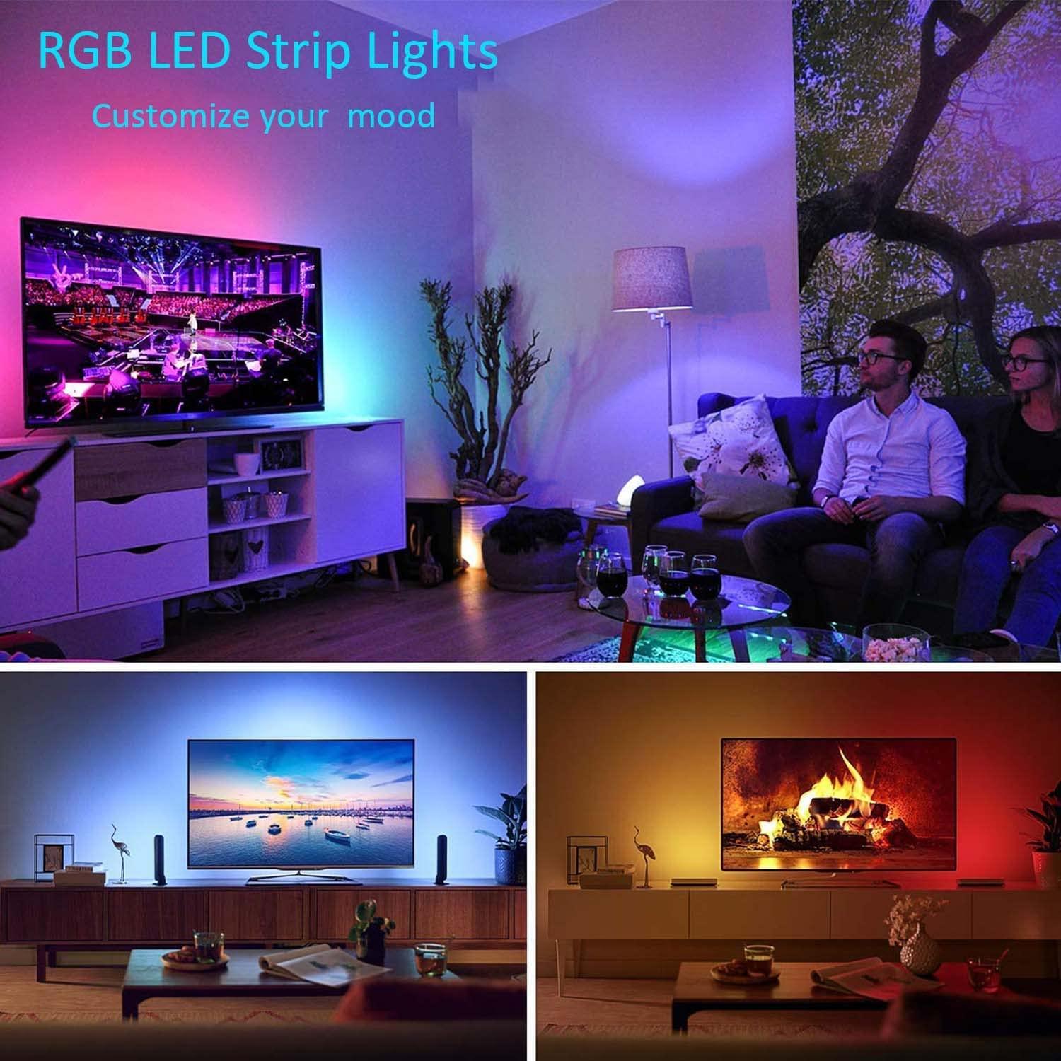 RGB Led Strip Lights - 5V USB RGB Led Strip with APP+Remote Control, 5ft - Dephen