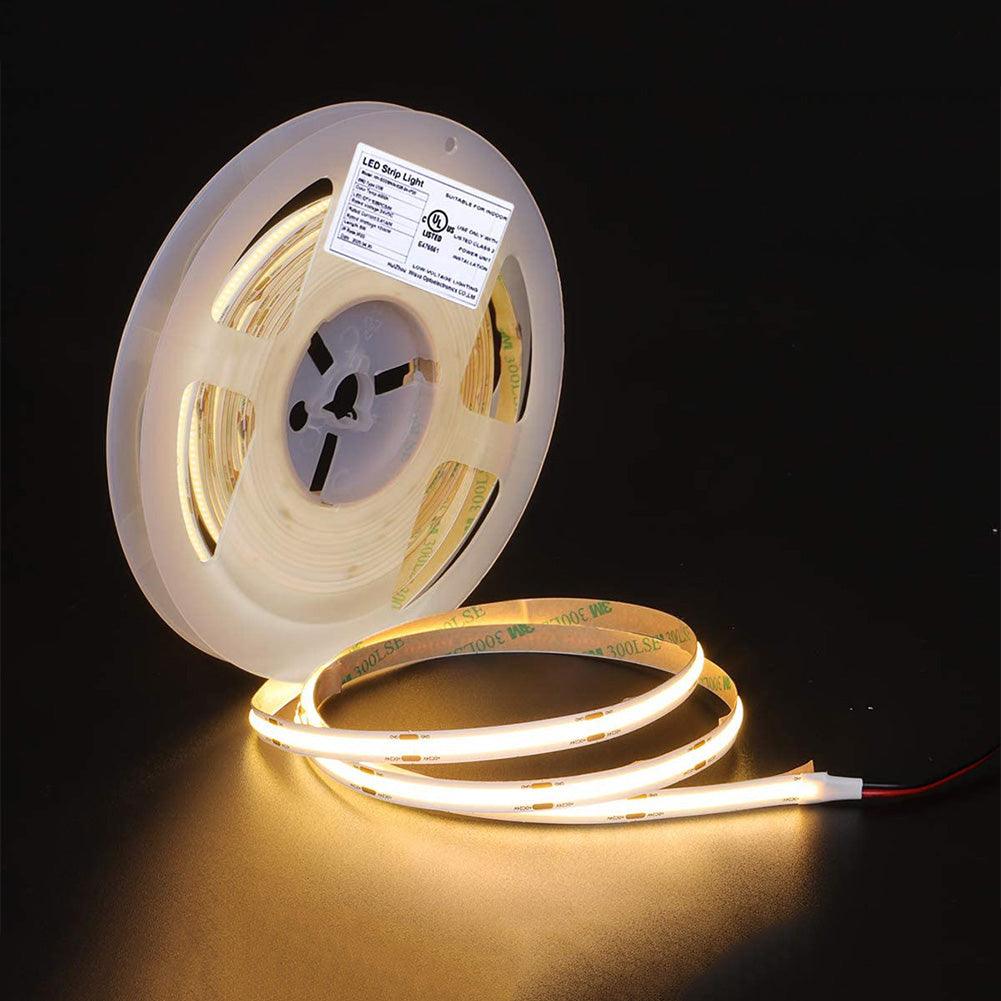 UL-Listed LED Strip Lights, Warm White Flexible COB Led Light Strip.