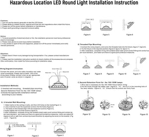 60W LED Explosion Proof Light 7200 Lumen 5700K, UL 844 Certified Class I Division II High Bay Warehouse Lighting IP66 Waterproof Dephen