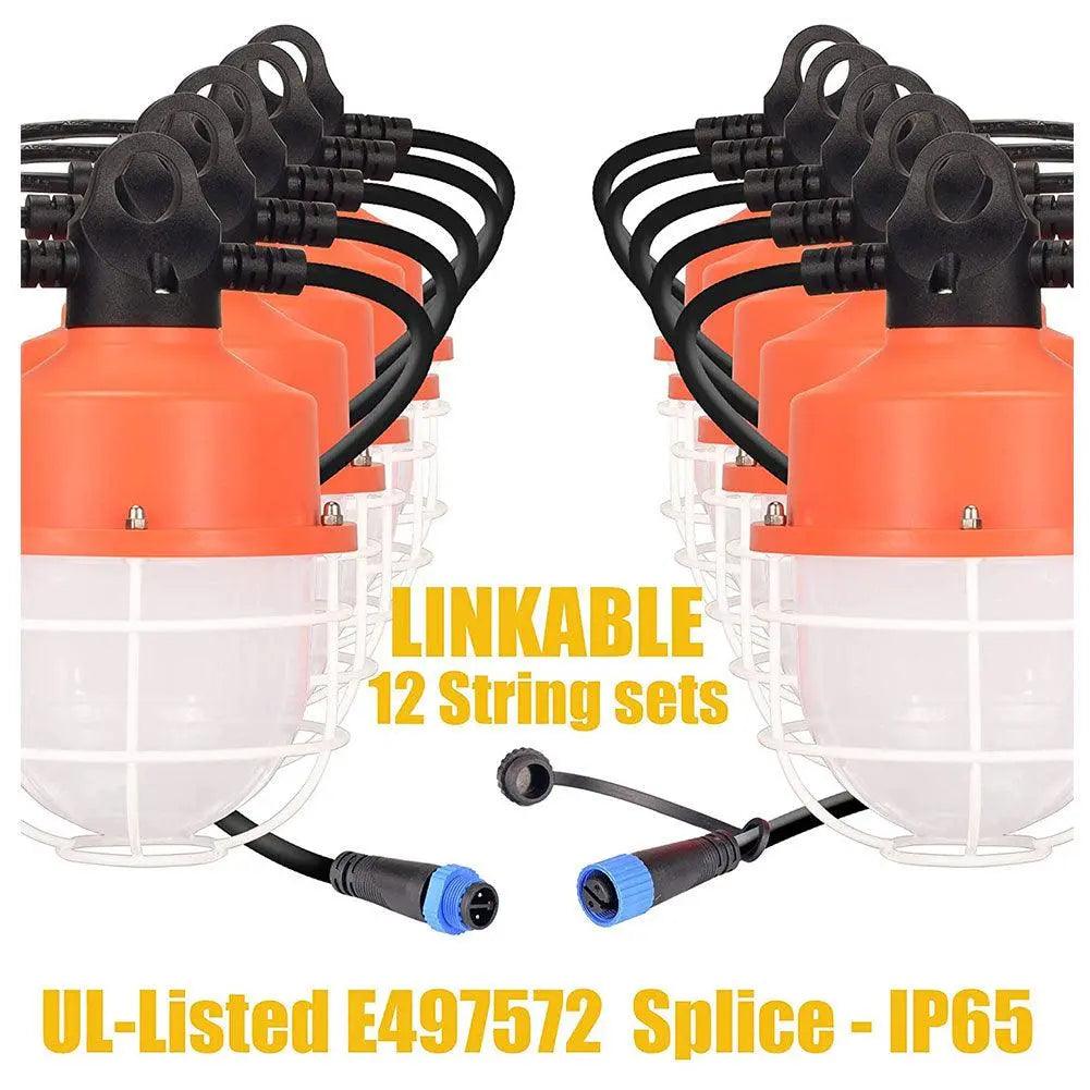 100W LED Construction Work Light 50ft 12000Lm 5000K Linkable LED Construction Lights - Dephen