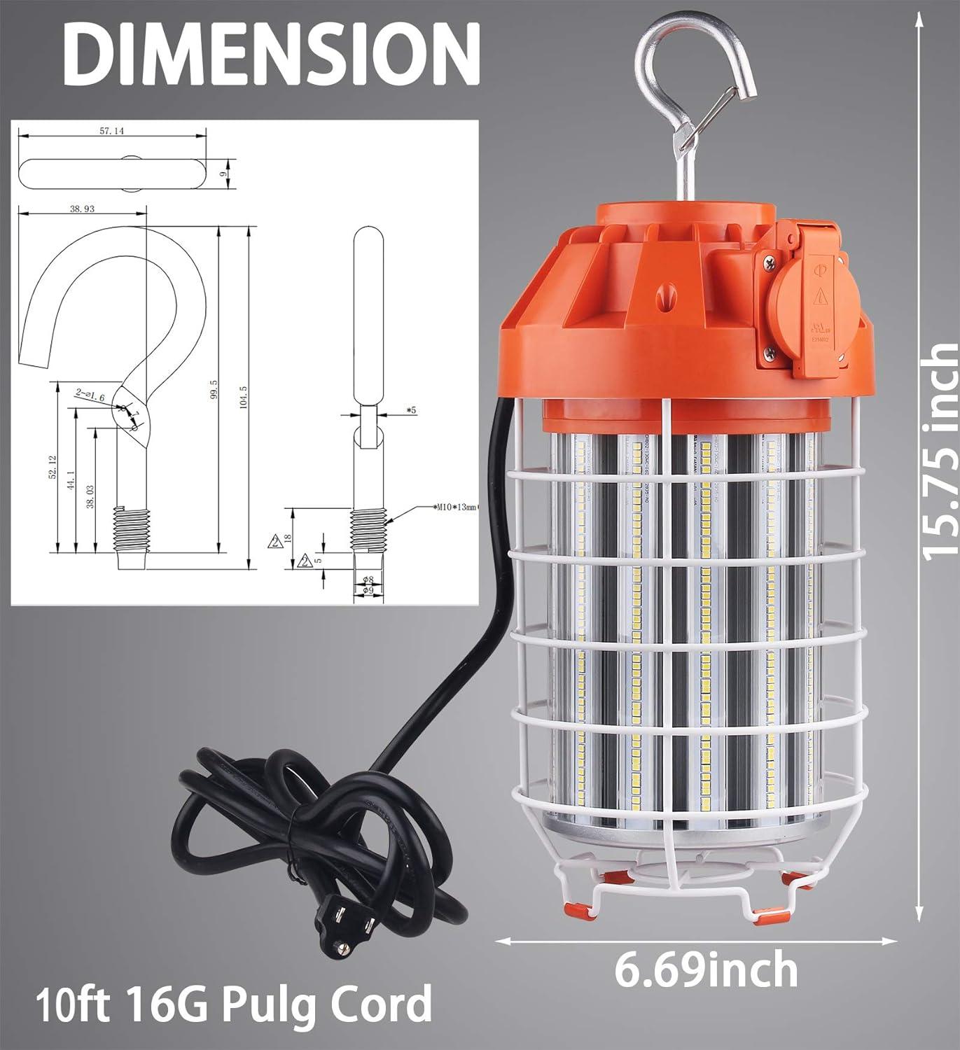 130W LED Temporary Work Light-18200Lumen Construction Lights 5000K LED ...