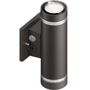 Dusk to Dawn Up and Down Wall Light Outdoor, Modern Integrated LED Cylinder Wall Sconce, 3000K/4000K/5000K CCT, 10W/20W/30W Dephen