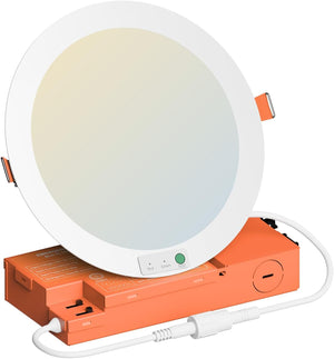 6 Inch LED Emergency Recessed Light with 90 Min Battery Backup, 5CCT 2700-5000K Ultra-Thin Round Downlight, 9W/12W/15W Tunable Commercial Ceiling Lighting Dephen