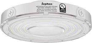 90W Round LED Canopy Lights, 5000K Garage Ceiling Lighting, 10350Lumens Low Bay AC120-277V Flood Lamp for Parking Gas Station Barn Warehouse Storage (UL-Listed) Dephen