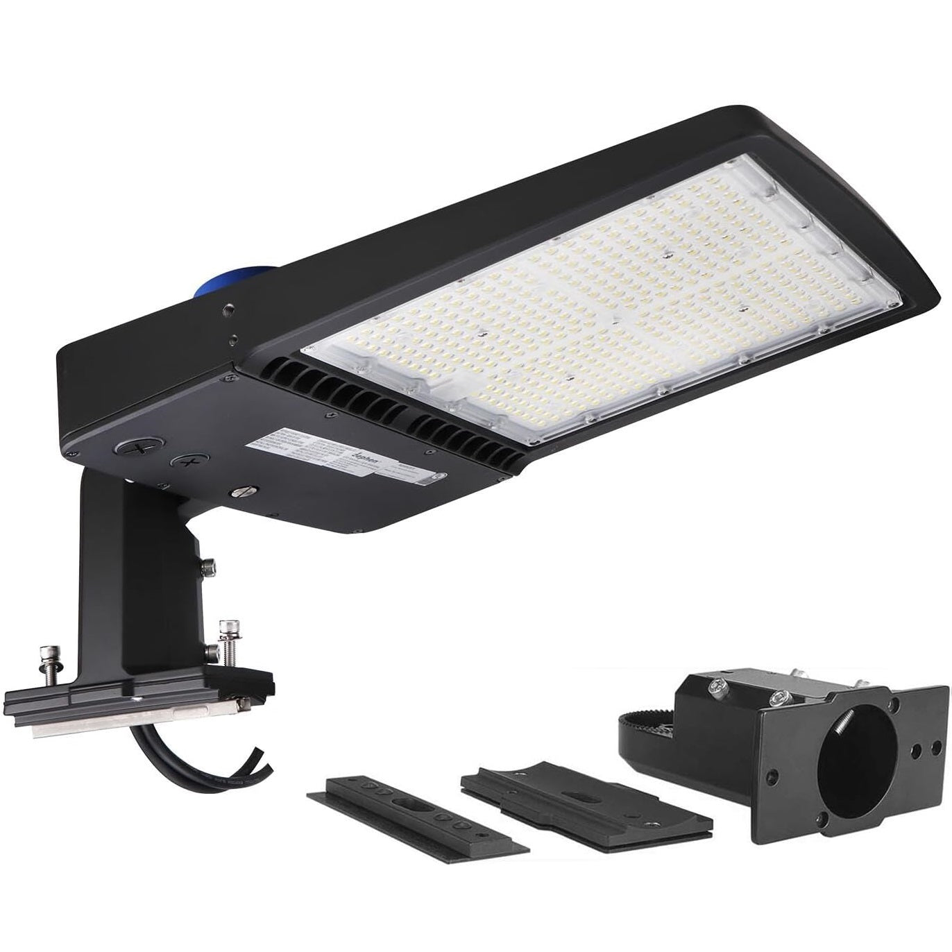 300W LED Parking Lot Light with Dusk to Dawn Photocell, 42000Lm 5700K Shoebox Pole Lamp, Outdoor Commercial Flood Lighting, 0-10V Dim, Direct Arm and Slip Fitter in One Mount (UL-Listed) Dephen