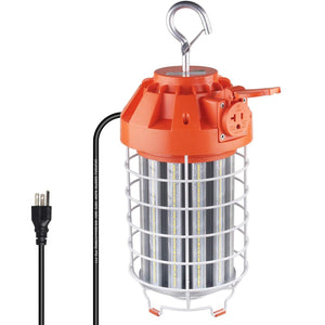 130W LED Temporary Work Light-18200Lumen Construction Lights 5000K with Outlet & Hook Dephen