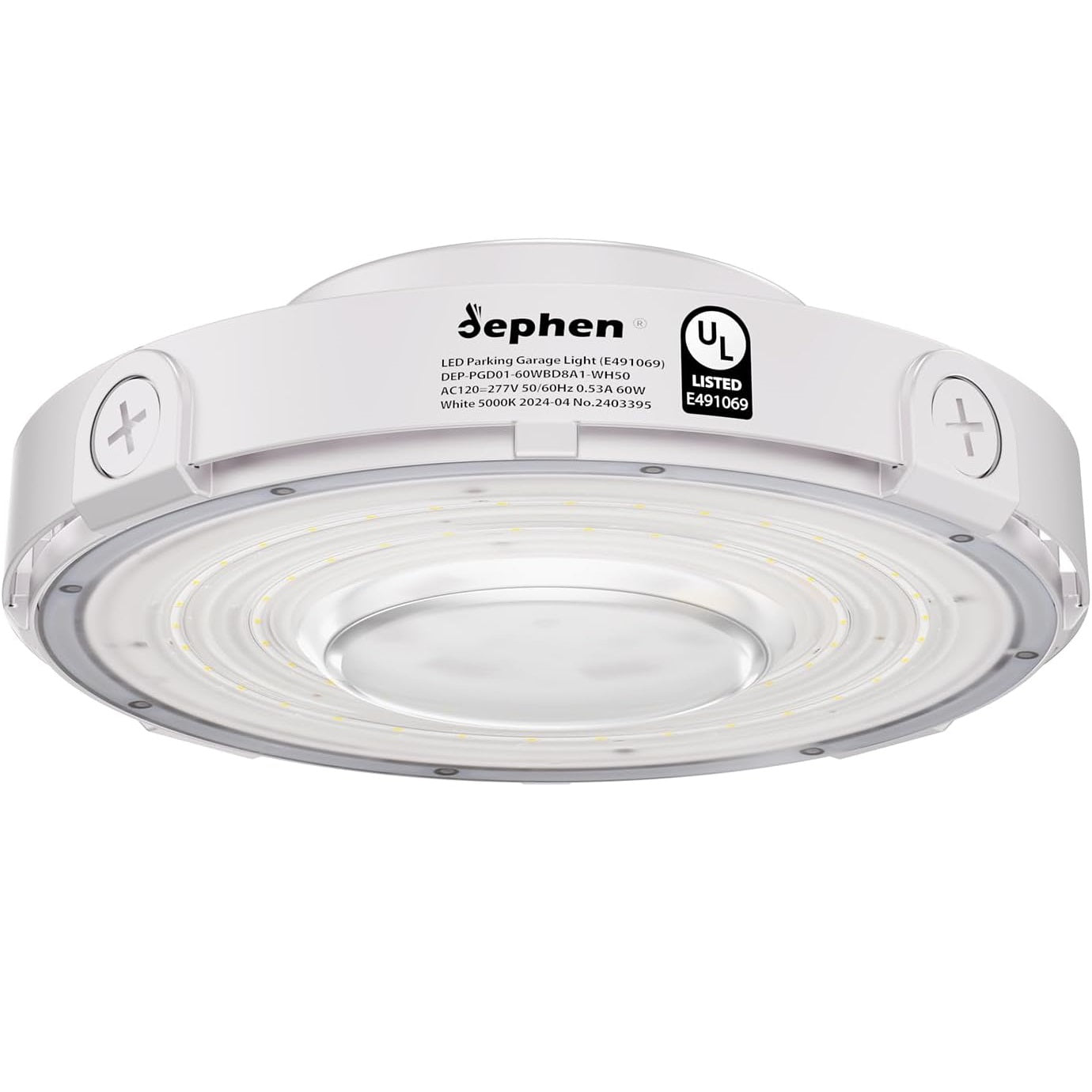 60W Round LED Canopy Lights, 5000K, 6900Lumens AC120-277V (UL-Listed) Dephen