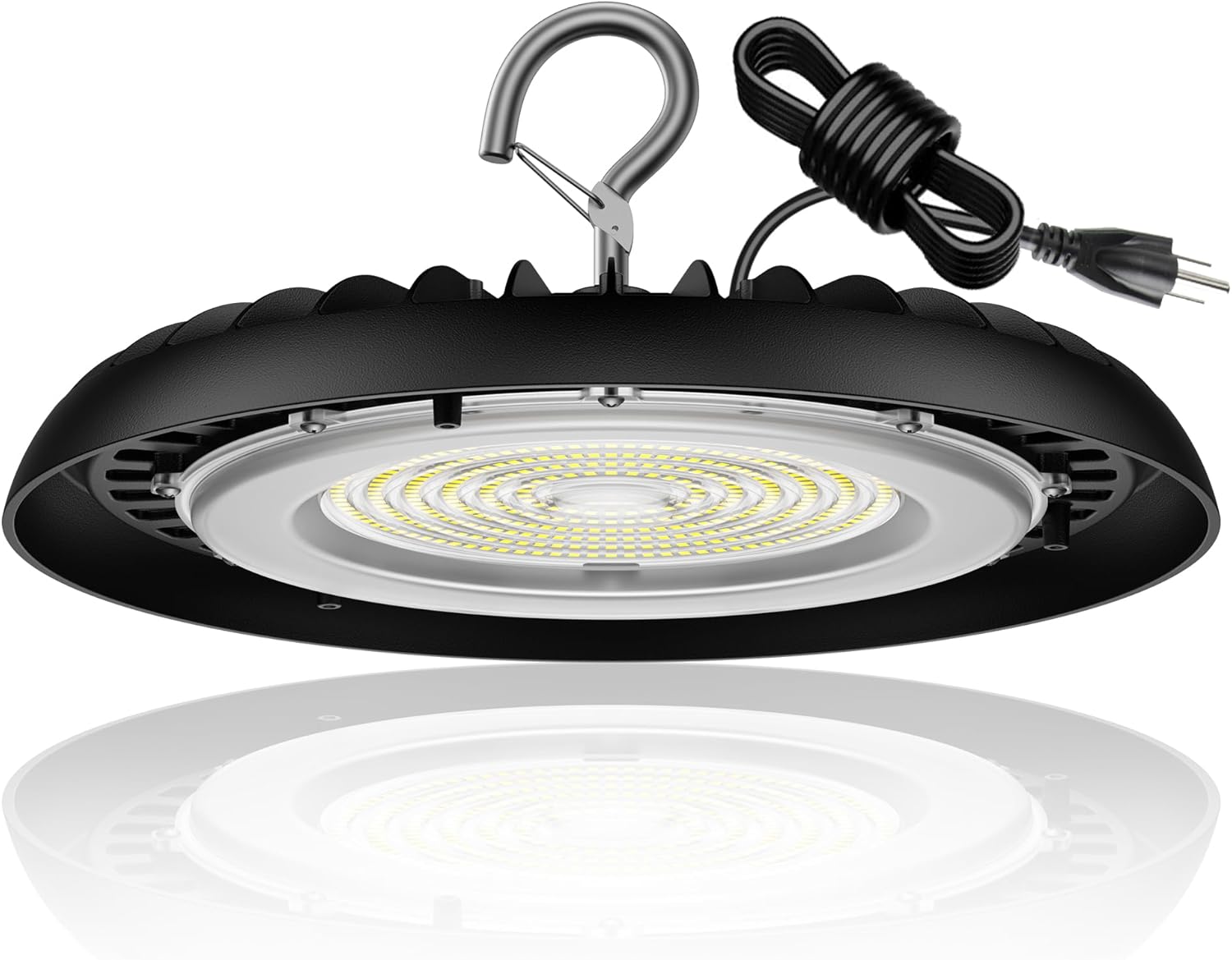 UFO LED High Bay Light 150W, 5000K Plug in Shop Lights, 16,500M Dephen