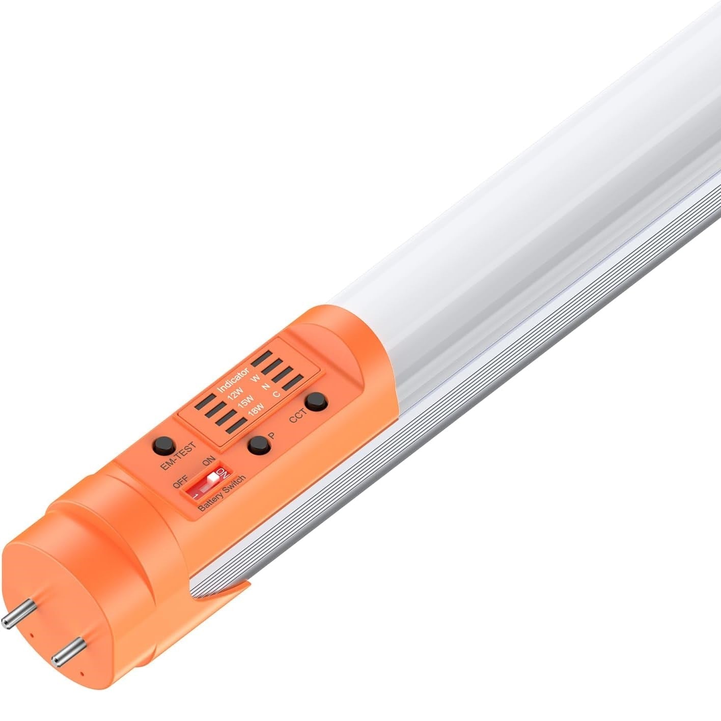 Emergency T8 LED Tube 4ft with Battery Backup, 3500K/4000K/5000K CCT and 12W/15W/18W Adjustable, Dual Ended G13 Integrate 5W 700LM 90min Emergency Lighting, UL-Listed Dephen