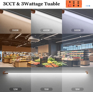 Emergency T8 LED Tube 4ft with Battery Backup, 3500K/4000K/5000K CCT and 12W/15W/18W Adjustable, Dual Ended G13 LED Bulb Integrate 5W 700LM 90min, UL-Listed Dephen