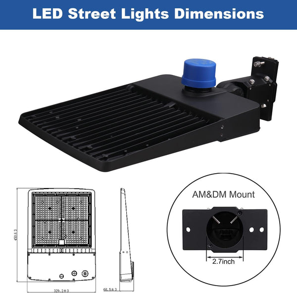 300W LED Parking Lot Light with Dusk to Dawn Photocell, 42000Lm