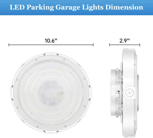 90W Round LED Canopy Lights, 5000K Garage Ceiling Lighting, 10350Lumens Low Bay AC120-277V Flood Lamp for Parking Gas Station Barn Warehouse Storage (UL-Listed) Dephen