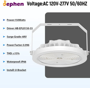 150W LED Explosion Proof Light 22350Lm 5700K - UL 844 Certified Class I Division II, IP66 Waterproof, 3/4" NPT/Bracket Dephen