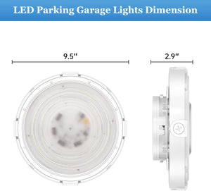 60W Round LED Canopy Lights, 5000K Garage Ceiling Lighting, 6900Lumens AC120-277V for Parking Gas Station Barn Warehouse Storage (UL-Listed) Dephen