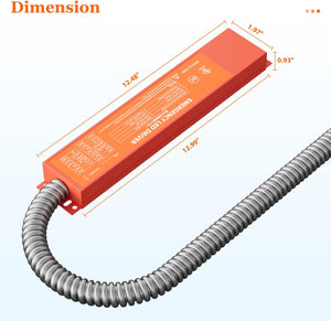 AC100V-347V Emergency LED Driver, Output 170VDC 8W Over 90mins Emergency Time, Retrofit Dimmable LED Light Fixture into Emergency System (UL Certified) Dephen