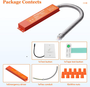 AC100V-347V Emergency LED Driver, Output 170VDC 8W Over 90mins Emergency Time, Retrofit Dimmable LED Light Fixture into Emergency System (UL Certified) Dephen