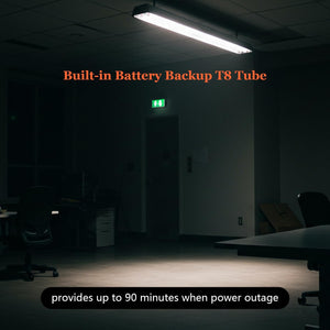Emergency T8 LED Tube 4ft with Battery Backup, 3500K/4000K/5000K CCT and 12W/15W/18W Adjustable, Dual Ended G13 LED Bulb Integrate 5W 700LM 90min, UL-Listed Dephen