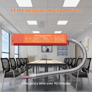 AC100V-347V Emergency LED Driver, Output 170VDC 8W Over 90mins Emergency Time, Retrofit Dimmable LED Light Fixture into Emergency System (UL Certified) Dephen