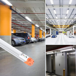 Emergency T8 LED Tube 4ft with Battery Backup, 5000K 18W Aluminium Dual Ended G13 Tube Bulbs Integrate 8W 960LM 90min Emergency Lighting, UL-Listed Dephen