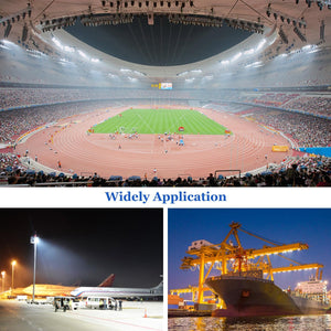 500W LED Flood Light Outdoor, Dusk to Dawn Arena Lighting 55° to 90° Beam Angle Adjustable, 3000K/4000K/5000K Parking Lot, 500W/460W/420W Tunable Stadium Lamp, 120-277Vac,UL-Listed Dephen