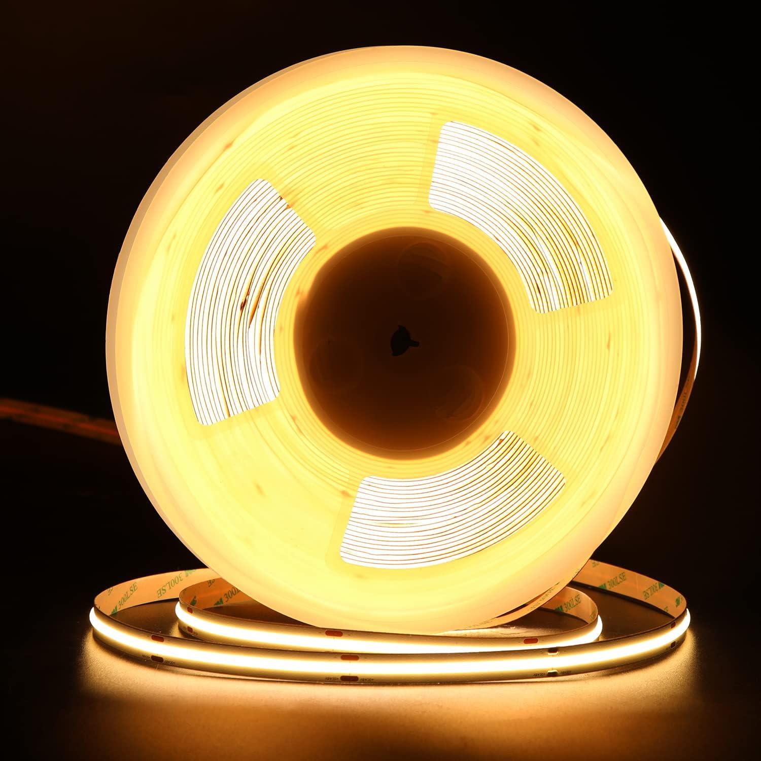 COB LED Strip Lights, 65.6ft/20m 3000K Led Lights Strip, DC48V, CRI90+ - Dephen