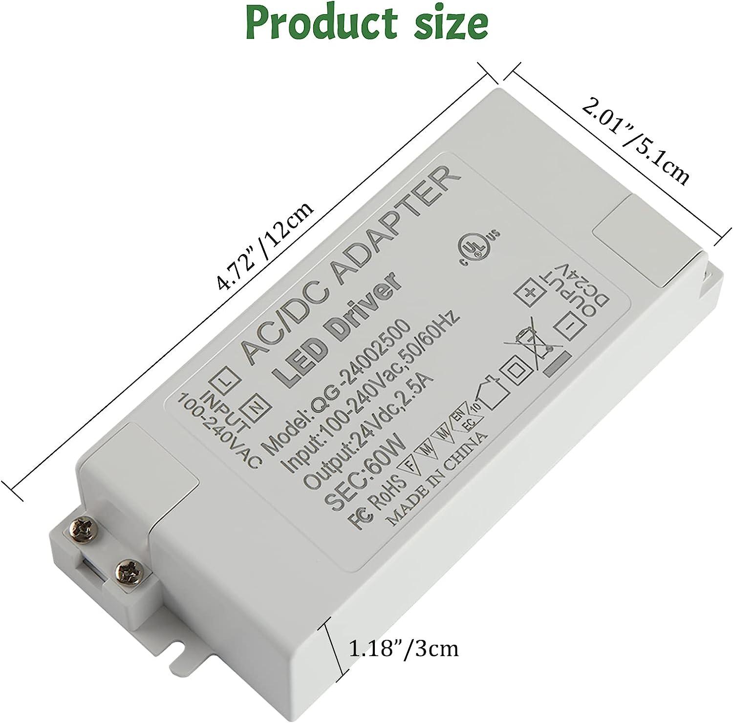 Transformateur LED 24V 60W Ultra-mince - Alimentation AC 220V Vers DC 24V/2.5A - Pour Rubans LED Et Spots - 2