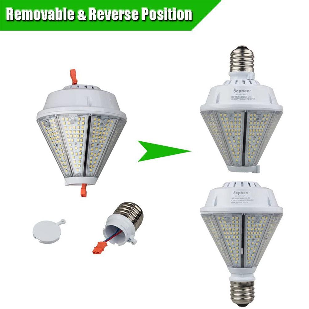 80W Led Corn Light Bulb 10400 Lumen 5000K with Removable E26