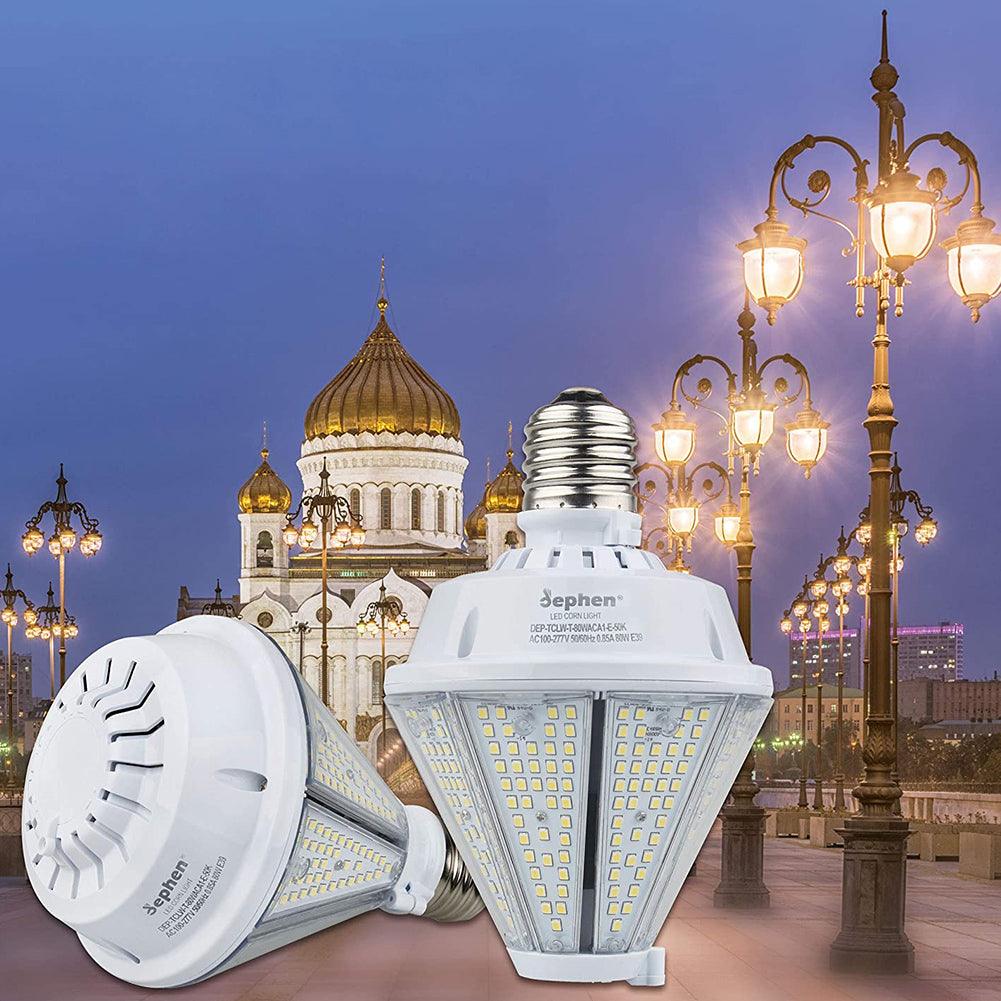 Removable Bulb 80W Led Corn Light Bulb 10400 Lumen 5000K with Removable E26 & E39 Bas ...