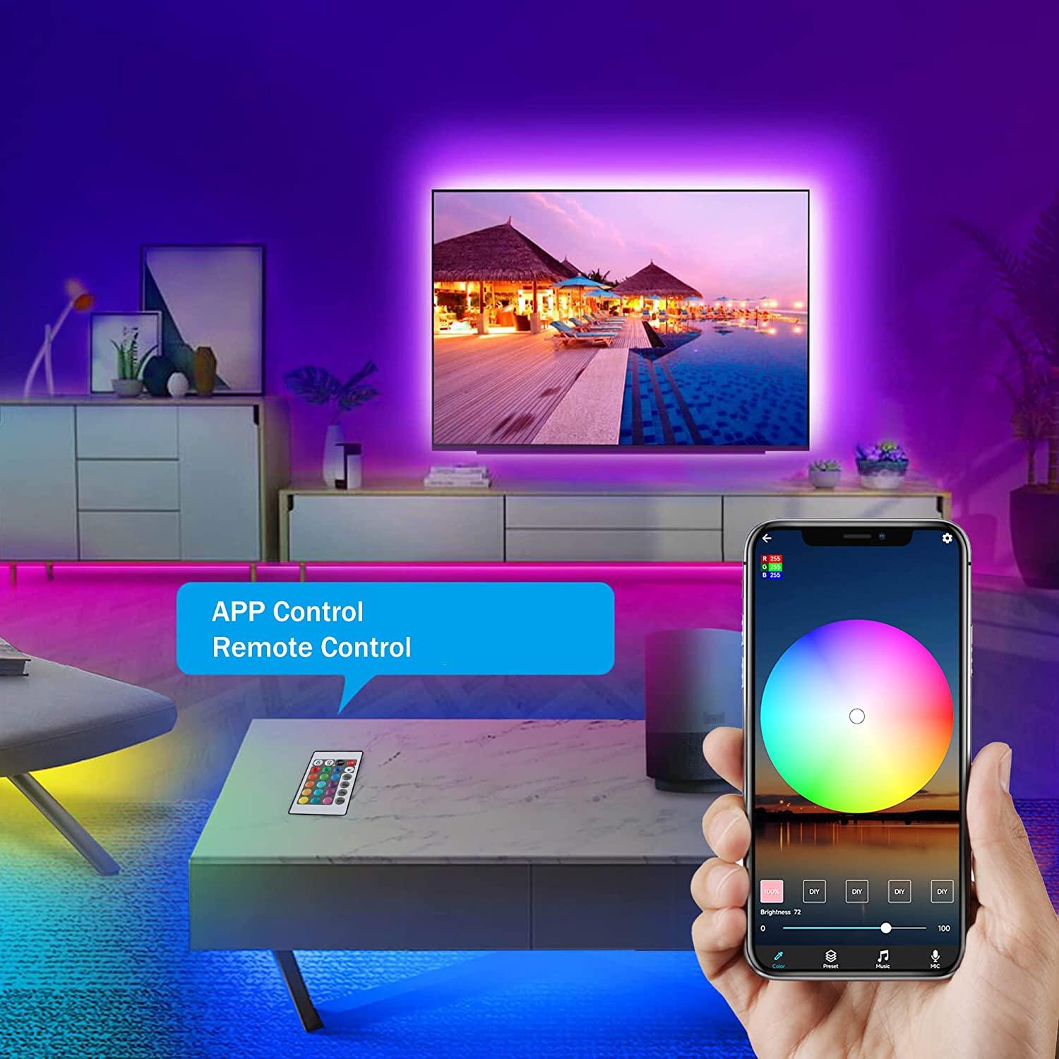 Rgb Strip Remoteapp RGB Led Strip Lights - 5V USB RGB Led Strip with APP+Remote - Dephen