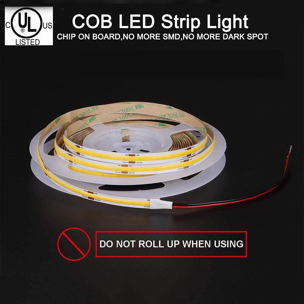 UL-Listed LED Strip Lights, Warm White  Flexible COB Led Light Strip. - Dephen